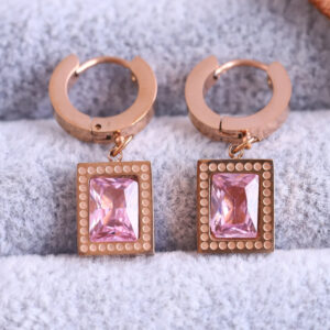 Pink Radiance Rose Gold Earrings