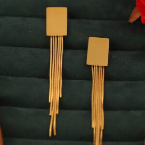 Sleek Cascade Gold Drop Earrings
