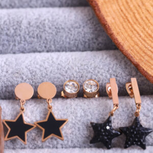Stellar Allure Rose Gold Earring Set