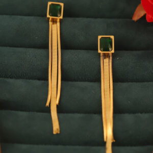 Emerald Cascade Chain Earrings