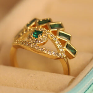 Emerald Eye Crown Adjustable Ring