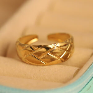 Golden Weave Texture Ring