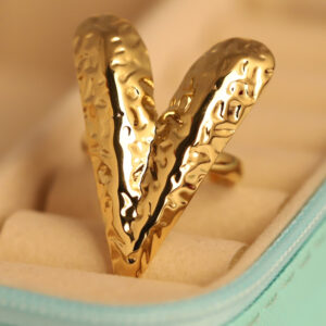 Heart of Gold Hammered Ring
