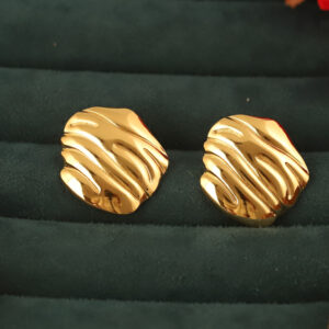 Luminous Wave Gold Hoops