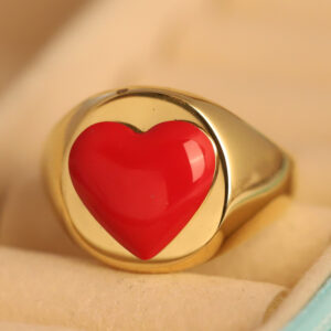 Red Heart of Gold Ring