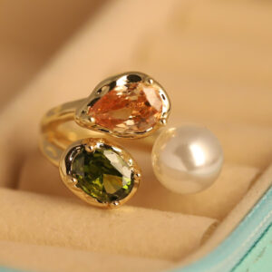 Trio Gemstone & Pearl Fusion Ring