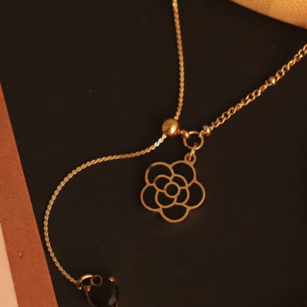 Black Blossom Pendant Necklace