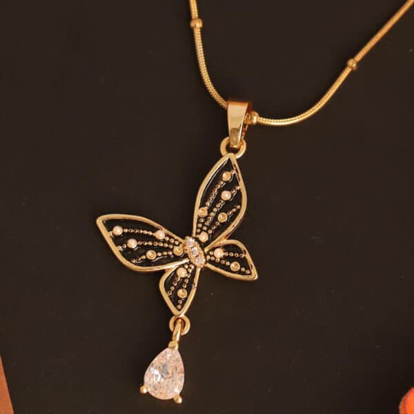 Butterfly Elegance Pendant Necklace - Image 2