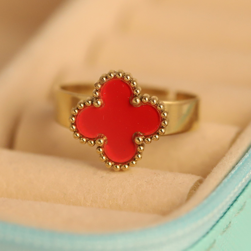 Crimson Charm Quatrefoil Ring 1