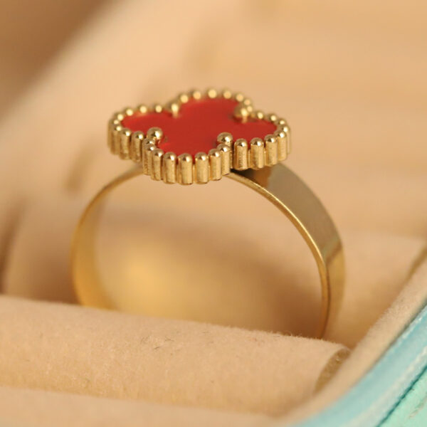 Crimson Charm Quatrefoil Ring - Image 3