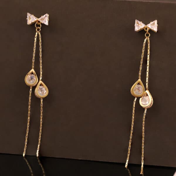 Crystal Bow Teardrop Earrings