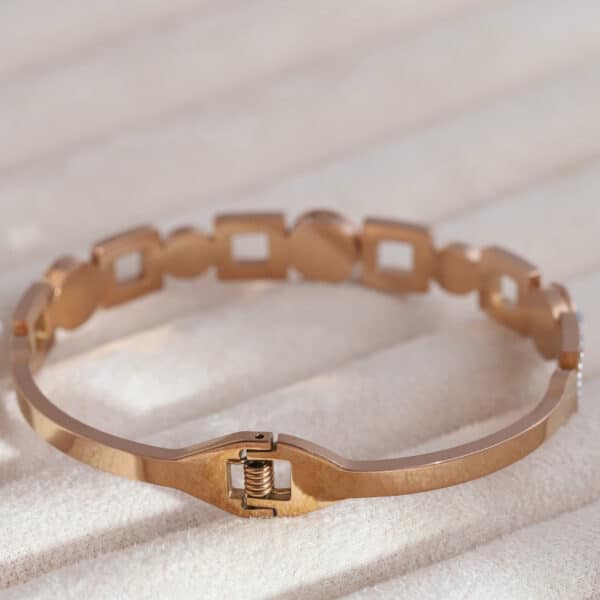 Evil Eye Rose Gold Square Charm Kada - Image 3