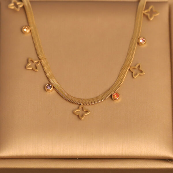 Floral Crystal Charm Necklace
