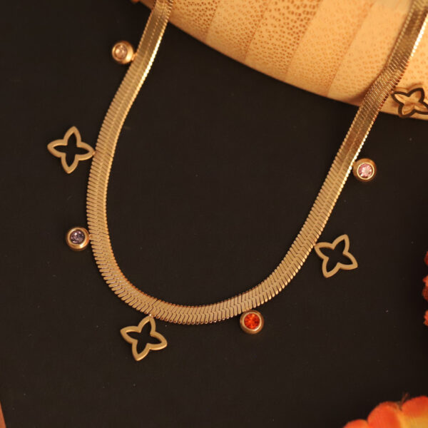 Floral Crystal Charm Necklace