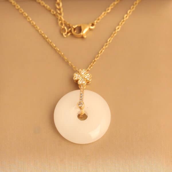 Floral Elegance Circle Pendant Necklace - Image 2