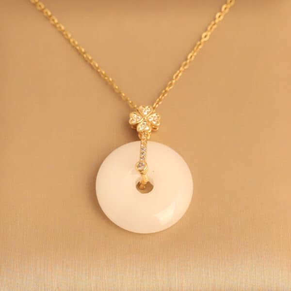 Floral Elegance Circle Pendant Necklace