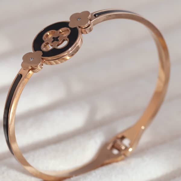 Floral Elegance Rose Gold Charm Kada - Image 2