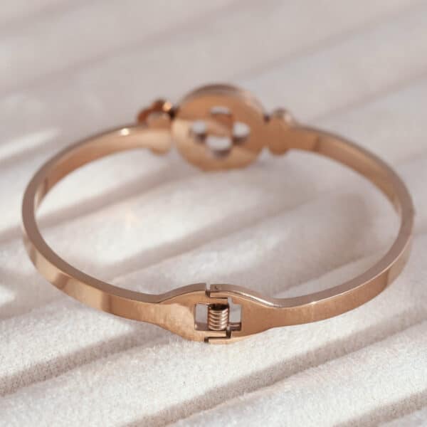 Floral Elegance Rose Gold Charm Kada - Image 3