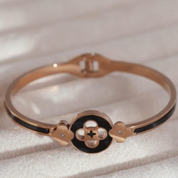Floral Elegance Rose Gold Charm Kada