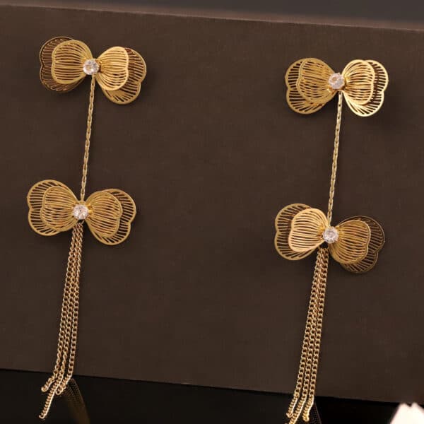 Gilded Bow Cascade Earrings