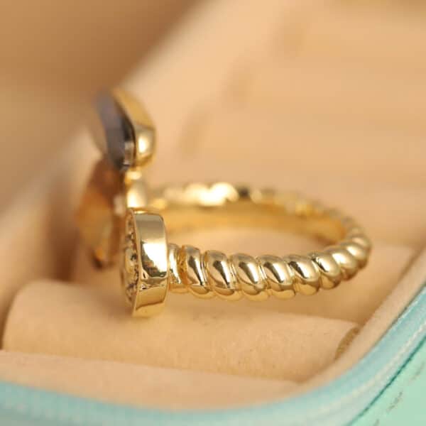 Gleaming Blossom Dual Stone Ring - Image 3