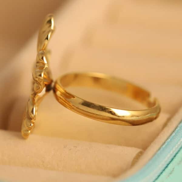 Golden Bloom Floral Ring - Image 2