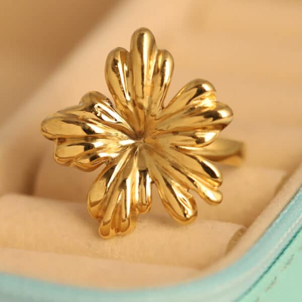 Golden Bloom Floral Ring - Image 3