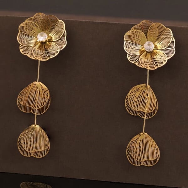 Golden Blossom Cascade Earrings