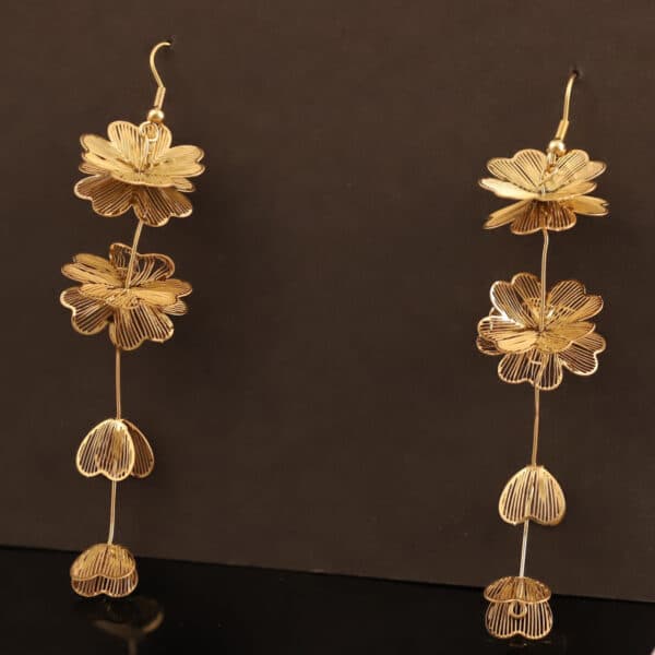 Golden Blossom Drop Earrings