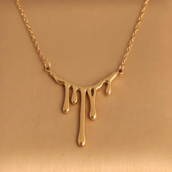 Golden Drip Charm Necklacejpg