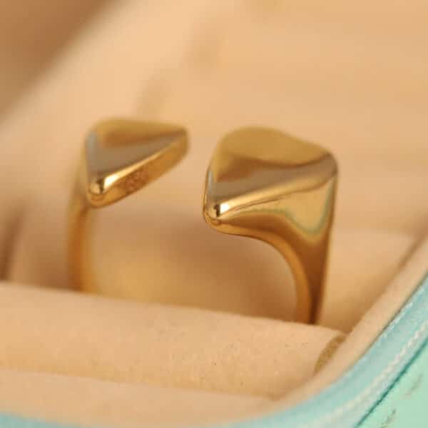 Golden Heart Embrace Ring - Image 2