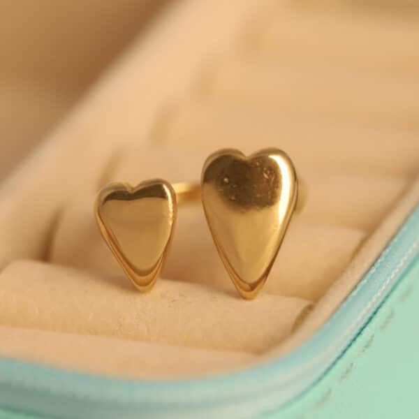 Golden Heart Embrace Ring