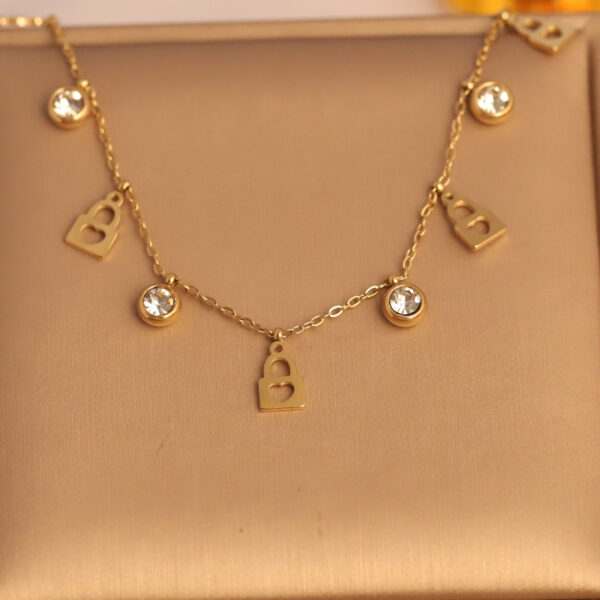 Golden Lock Charm Necklace