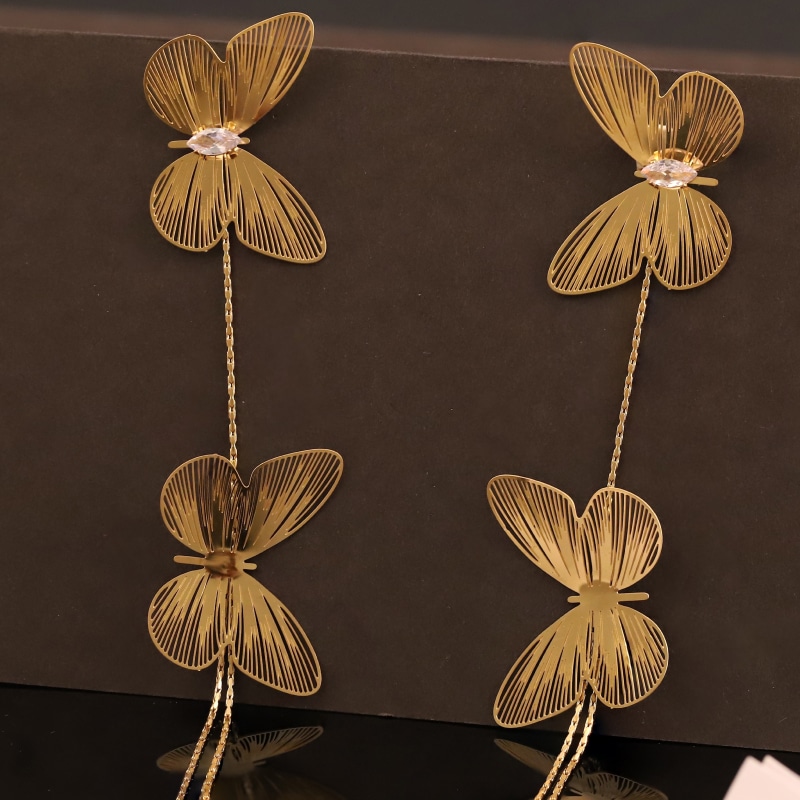 Golden Orchid Flutter Earrings