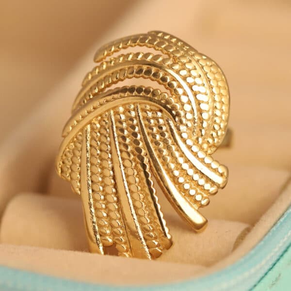 Golden Radiance Layered Ring