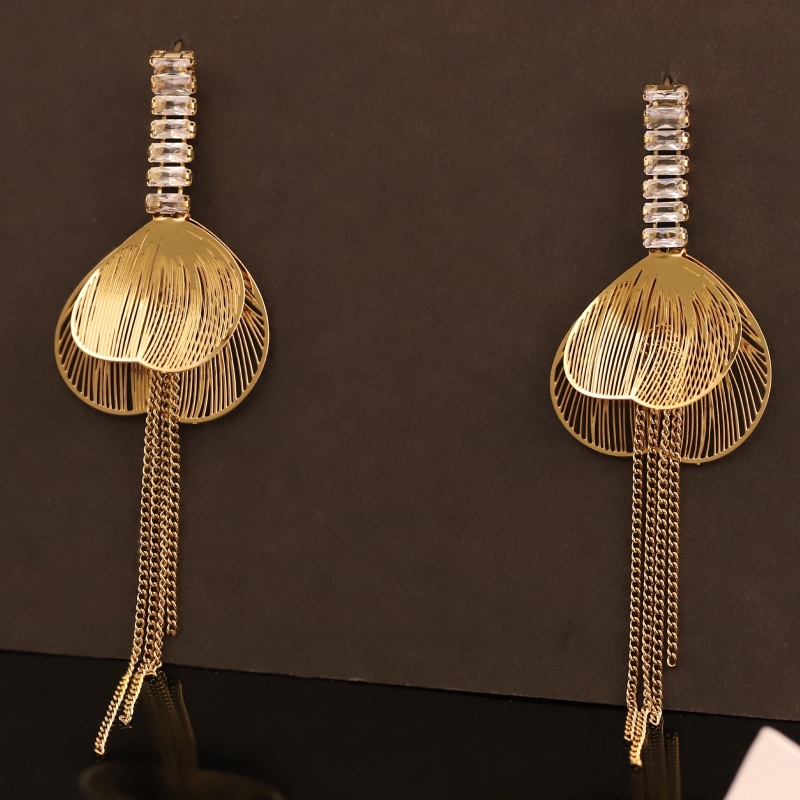 Golden Tassel Elegance Earrings