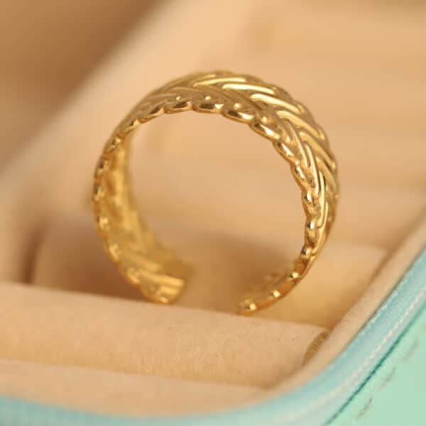 Golden Weave Herringbone Ring - Image 2