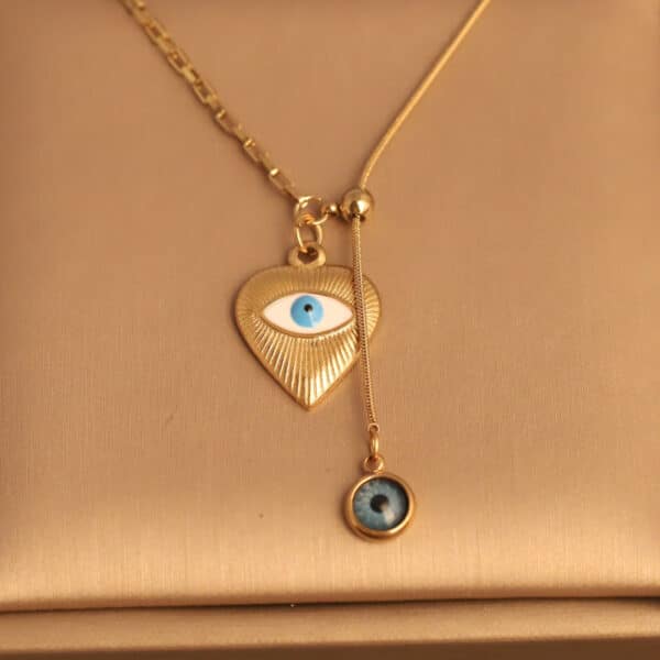 Guardian Eye Heart Pendant Necklace - Image 2