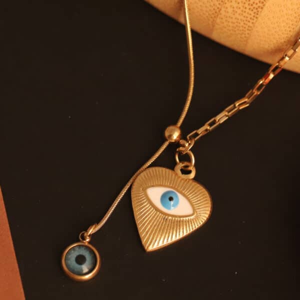 Guardian Eye Heart Pendant Necklace