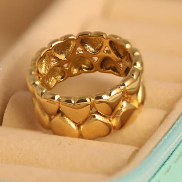Heartfelt Embrace Gold Ring - Image 3