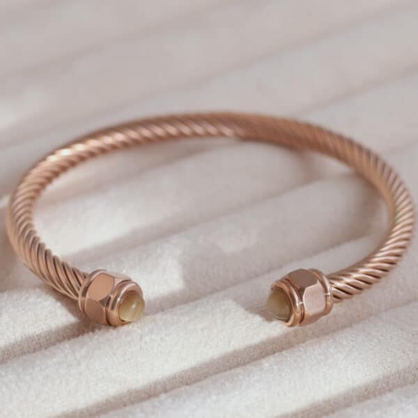 Industrial Elegance Rose Gold Twist Kada - Image 3