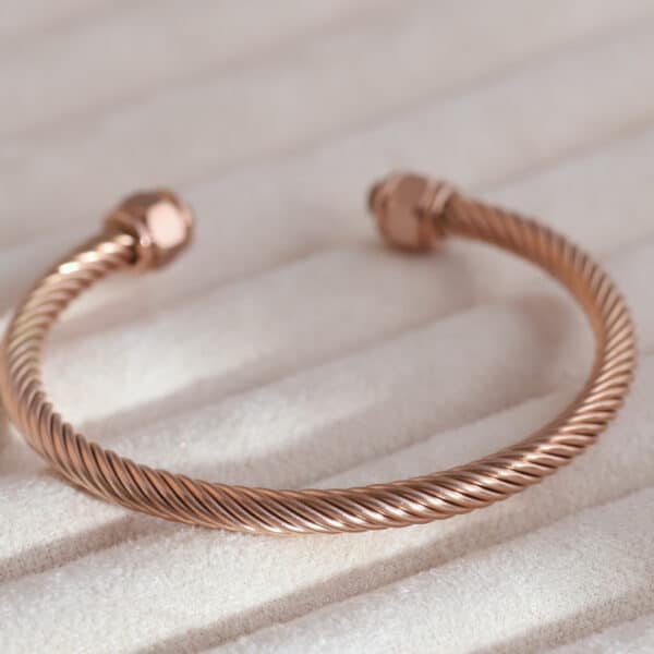 Industrial Elegance Rose Gold Twist Kada