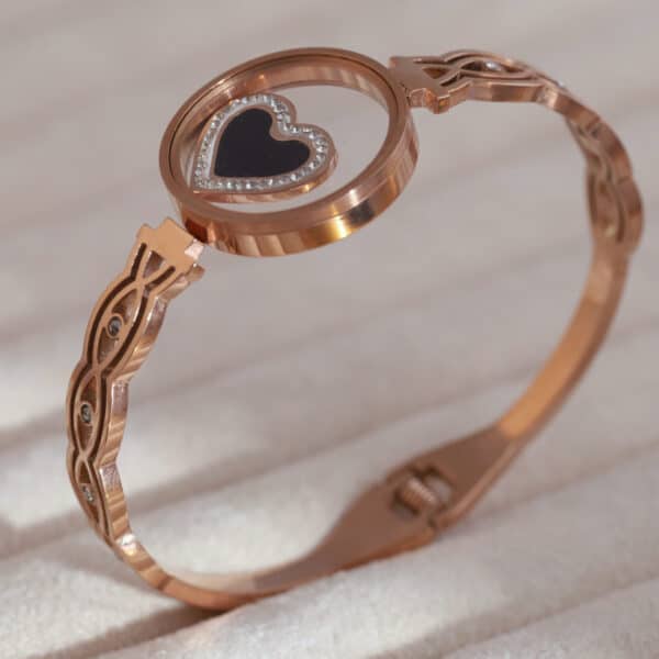 Memory Bloom Heart Rose Gold Kada - Image 2