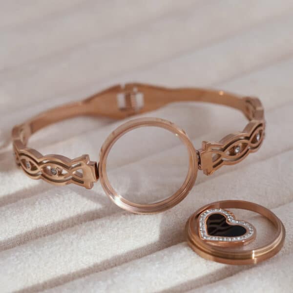 Memory Bloom Heart Rose Gold Kada - Image 3