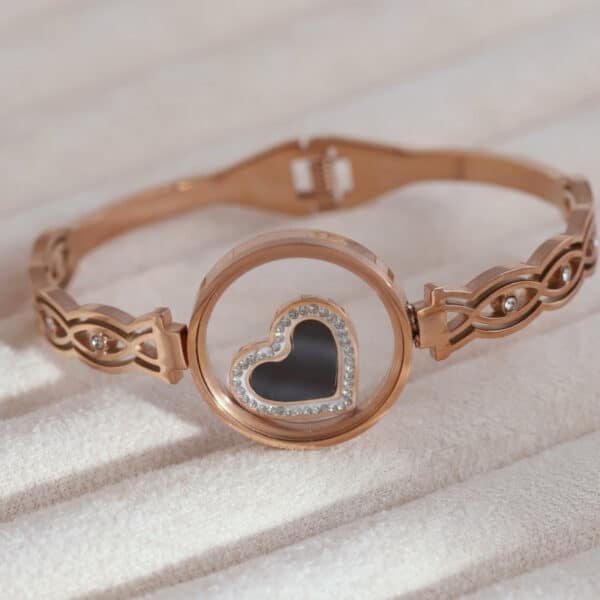 Memory Bloom Heart Rose Gold Kada