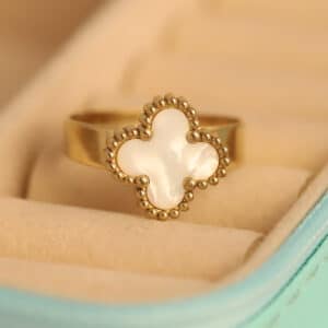 Opal Glow Quatrefoil Ring