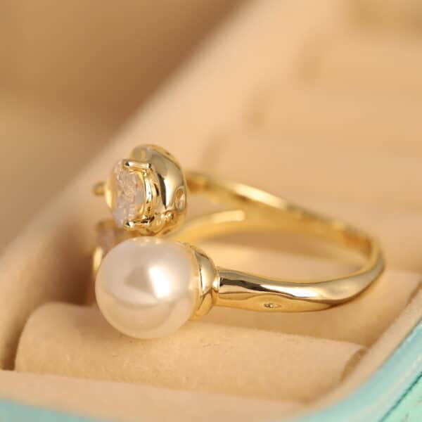 Pearl & Radiance Teardrop Ring - Image 2