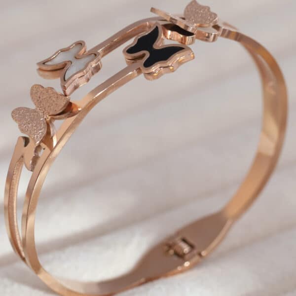 Rose Gold Butterfly Accent Bracelet - Image 2