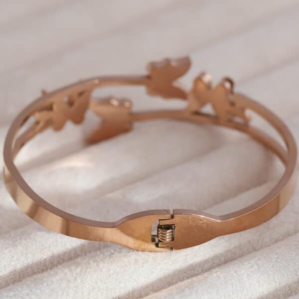 Rose Gold Butterfly Accent Bracelet - Image 3