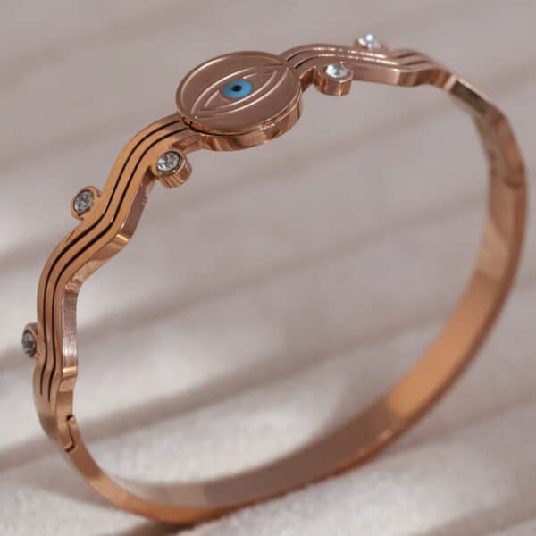 Serene Eye Rose Gold Charm Kada - Image 2